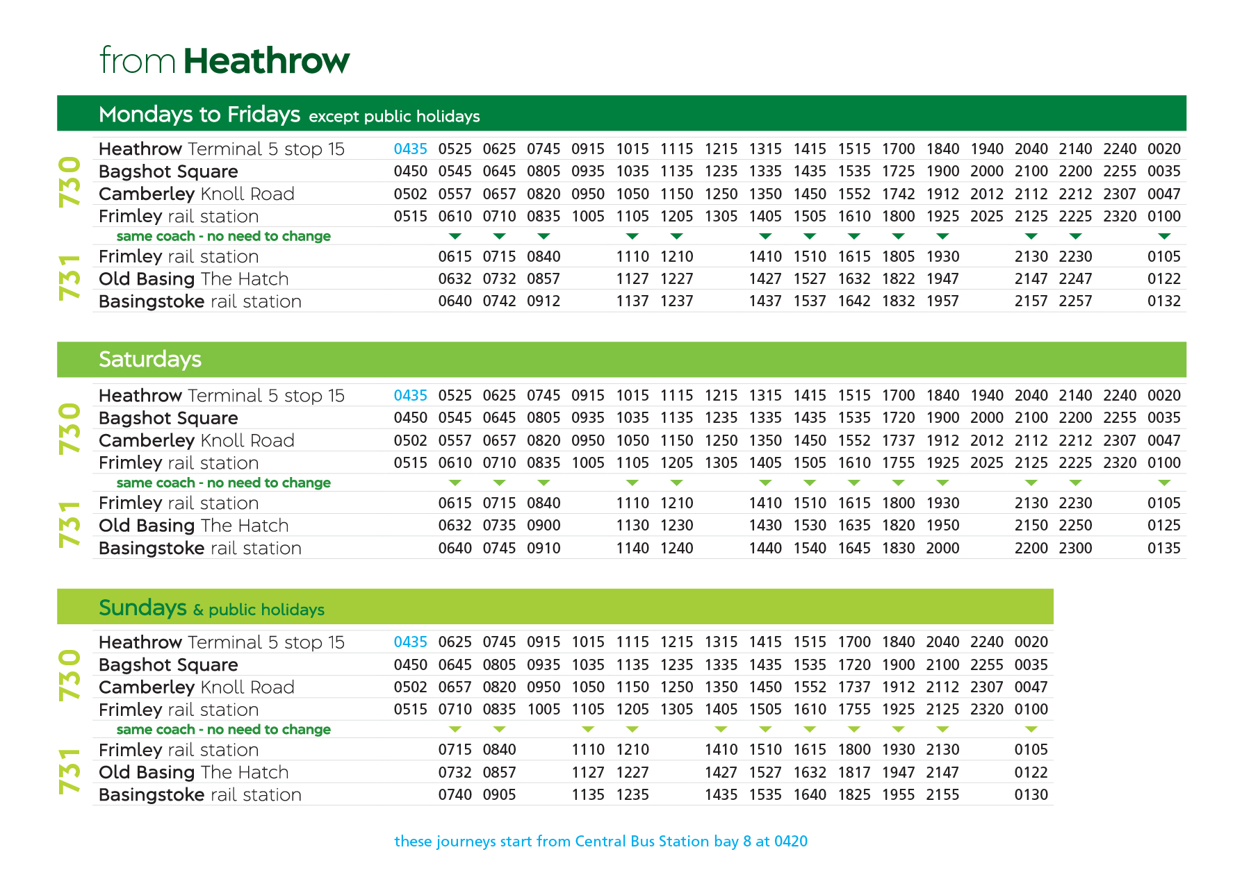 timetable towards Basingstoke